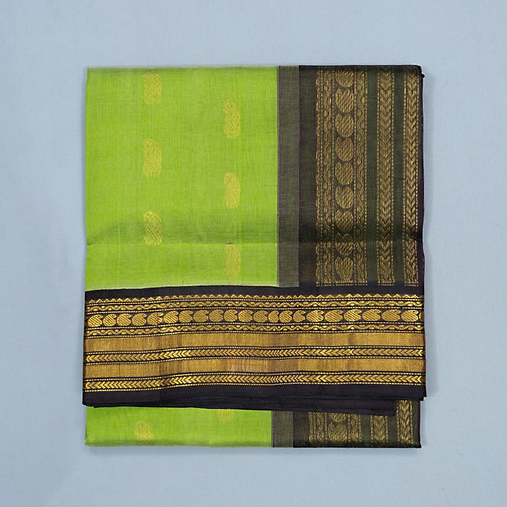 Hayagrivas Lime Green Pure Silk Cotton Saree SSCBF16D1-1
