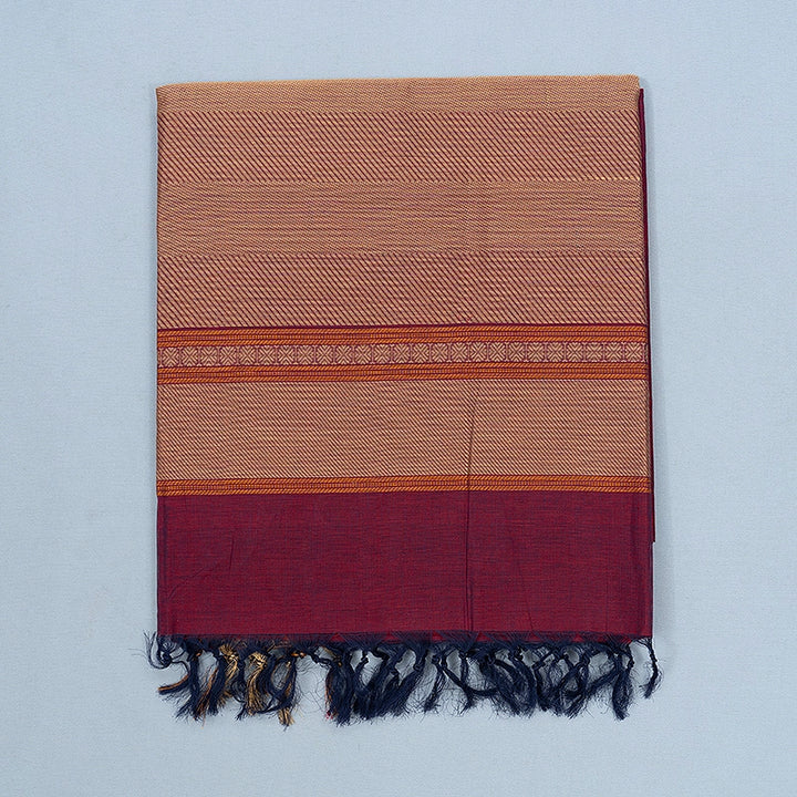 Hayagrivas Maroon Handloom Kanchi Cotton Saree SSCBF103F14-1