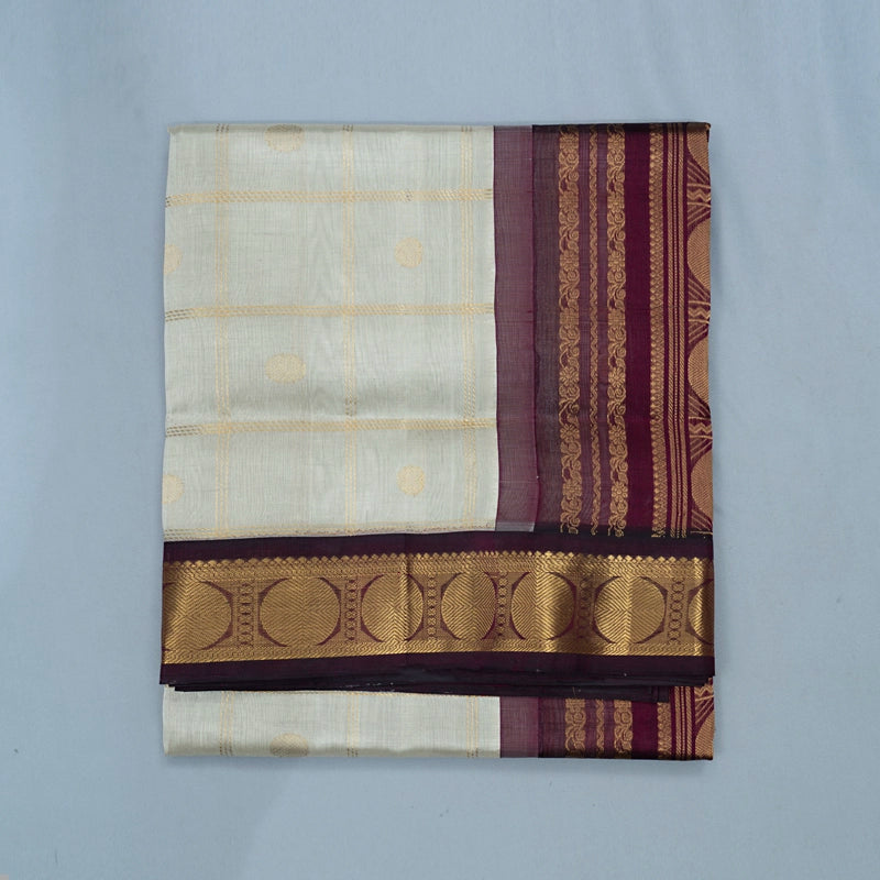Hayagrivas Beige Pure Silk Cotton Saree SSCBF56E6-5