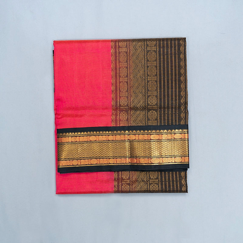 Hayagrivas Peach Pink Pure Silk Cotton Saree SSCBF16D4-1