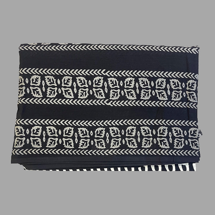 Hayagrivas Black Jaipur Cotton Saree SSCBF73E7-5