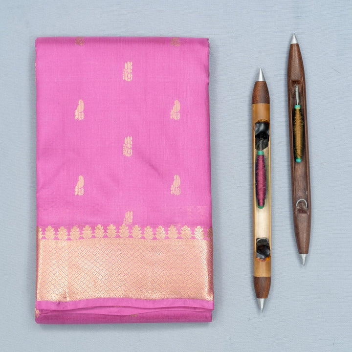 Hayagrivas Handloom Lotus Pink Kanjivaram Silk Saree KBF582G4-1