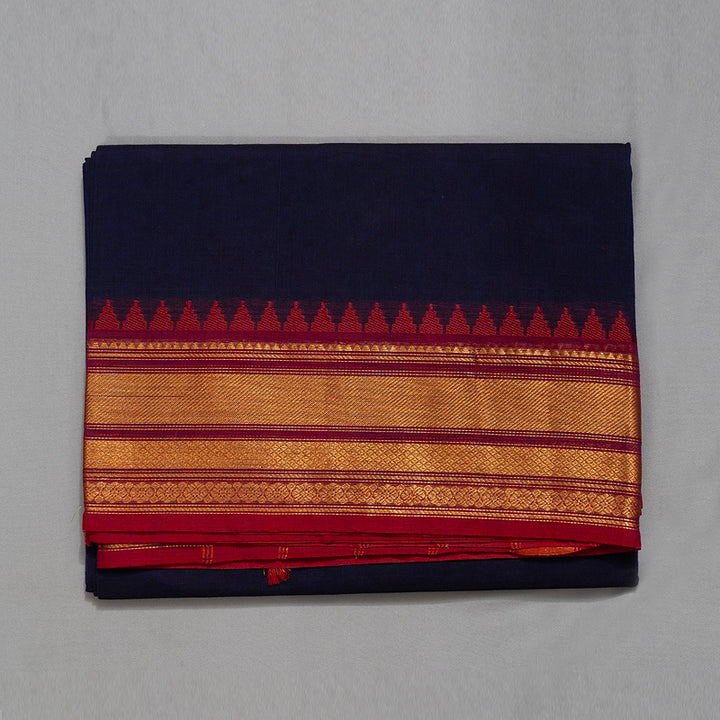 Hayagrivas Navy Blue Handloom Chettinad Cotton Saree KSBE86A1-8
