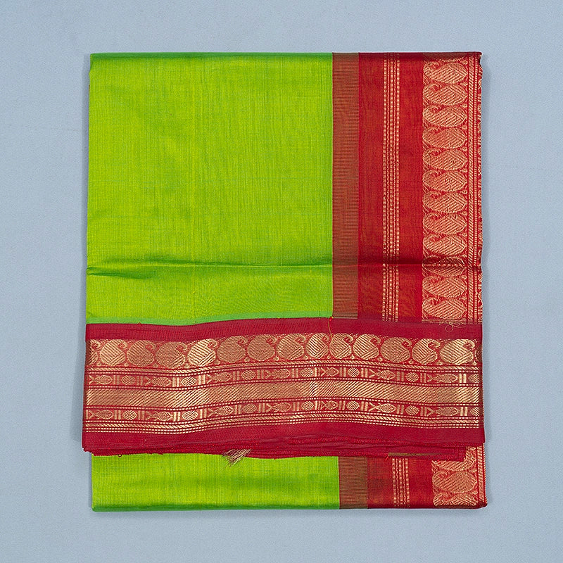 Hayagrivas Parrot Green Pure Silk Cotton Saree SSCBF34D1-5