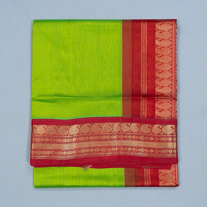Hayagrivas Parrot Green Pure Silk Cotton Saree SSCBF34D1-5