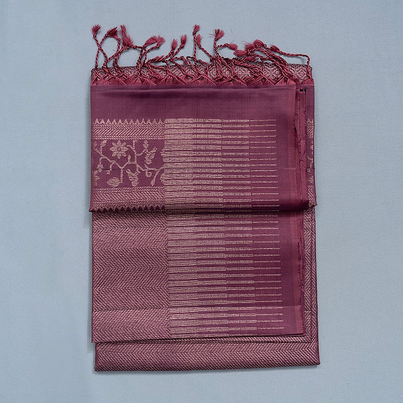 Hayagrivas Dark Mauve Handloom Soft Silk Saree KBF536G2-21