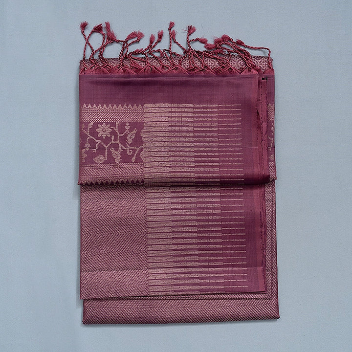 Hayagrivas Dark Mauve Handloom Soft Silk Saree KBF536G2-21