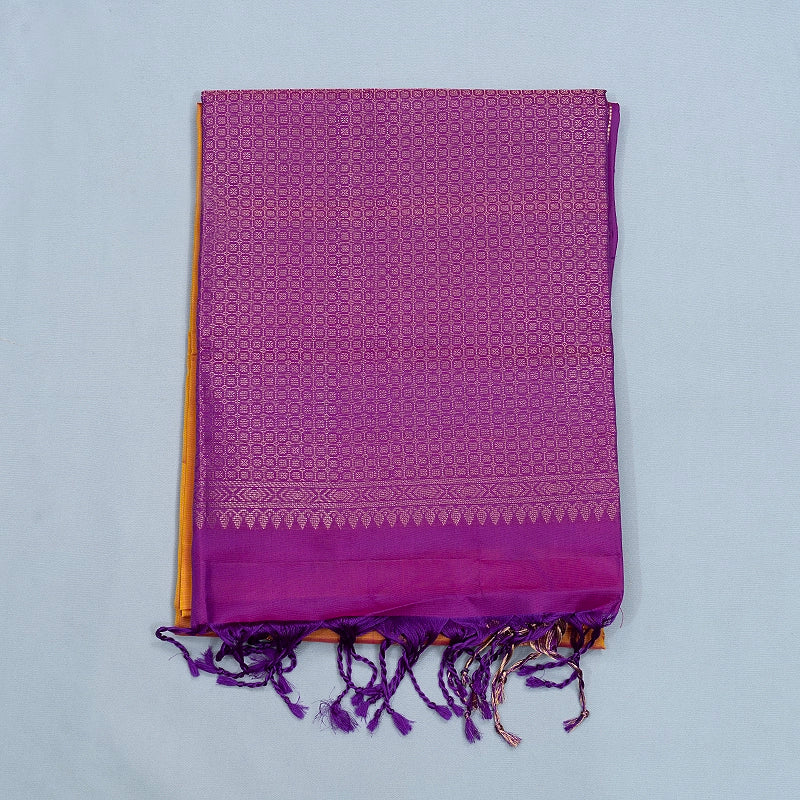 Hayagrivas Orangish Pink Handloom Soft Silk Saree KBF532G4-23
