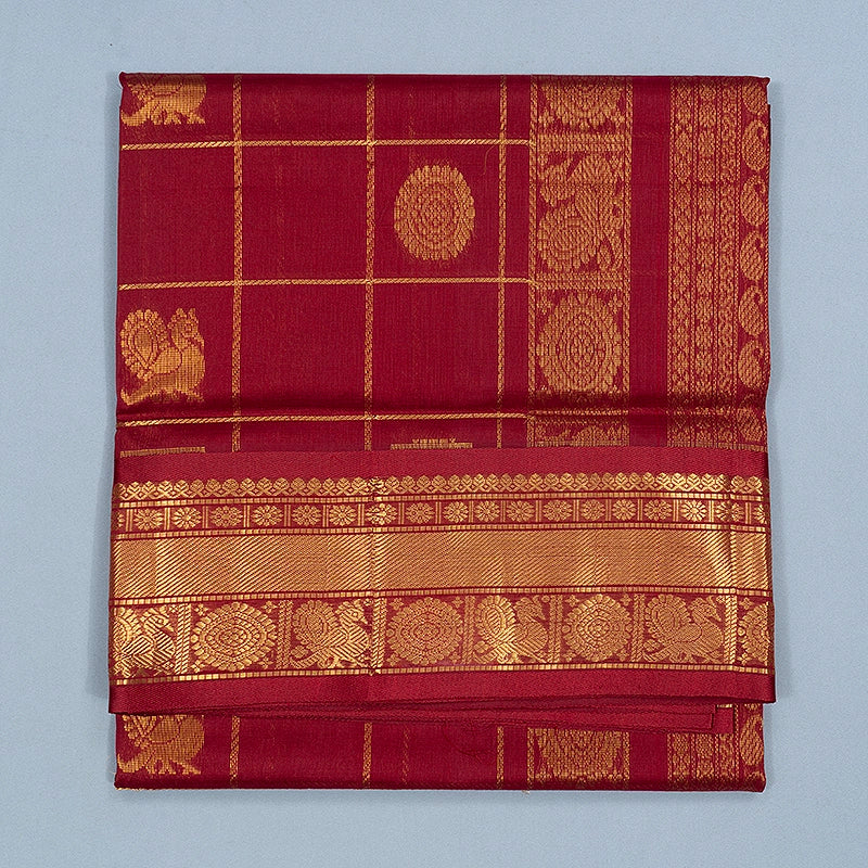 Hayagrivas Maroon Pure Silk Cotton Saree SSCBF16D5-17