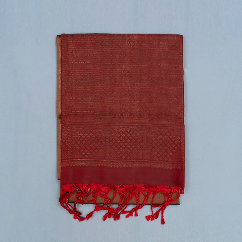 Hayagrivas Rust Orange Handloom Soft Silk Saree KBE2275B2-20