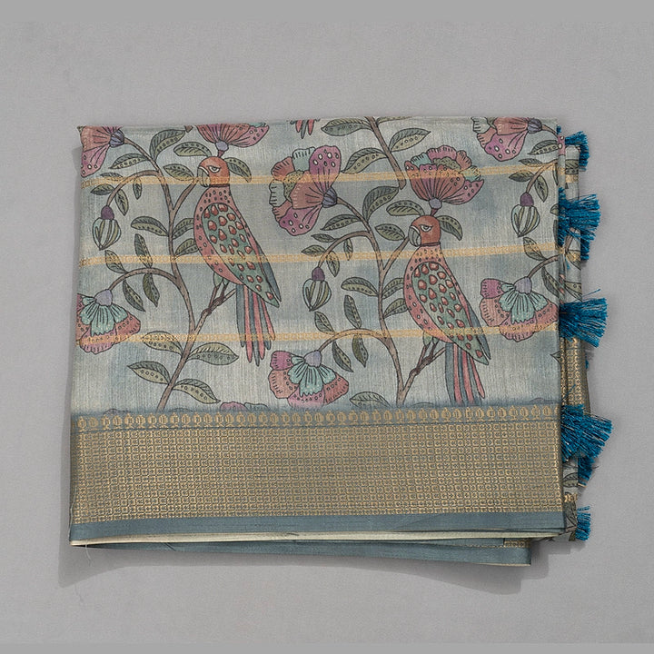 Hayagrivas Powder Blue Fancy Cotton Saree KBE2164A6-38