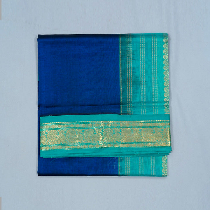 Hayagrivas Royal Blue Pure Silk Cotton Saree SSCBF56E9-26