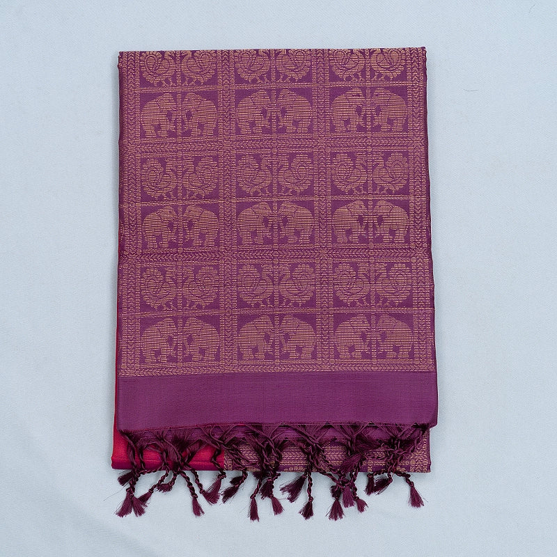 Hayagrivas Purple Handloom Soft Silk Saree KBF536G2-9