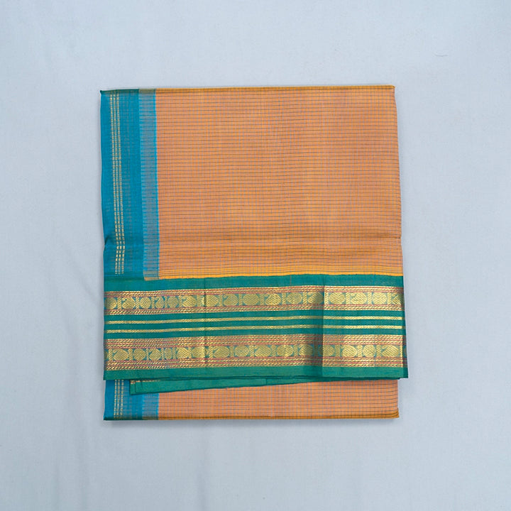 Hayagrivas Dual Tone Yellowish-Peach Pure Silk Cotton Saree SSCBF16D2-18