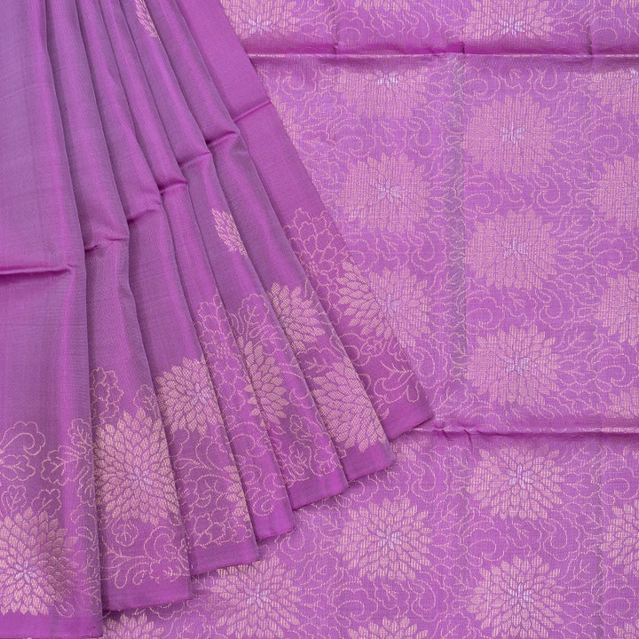 Hayagrivas Lavender Handloom Soft Silk Saree KBF553G3-1