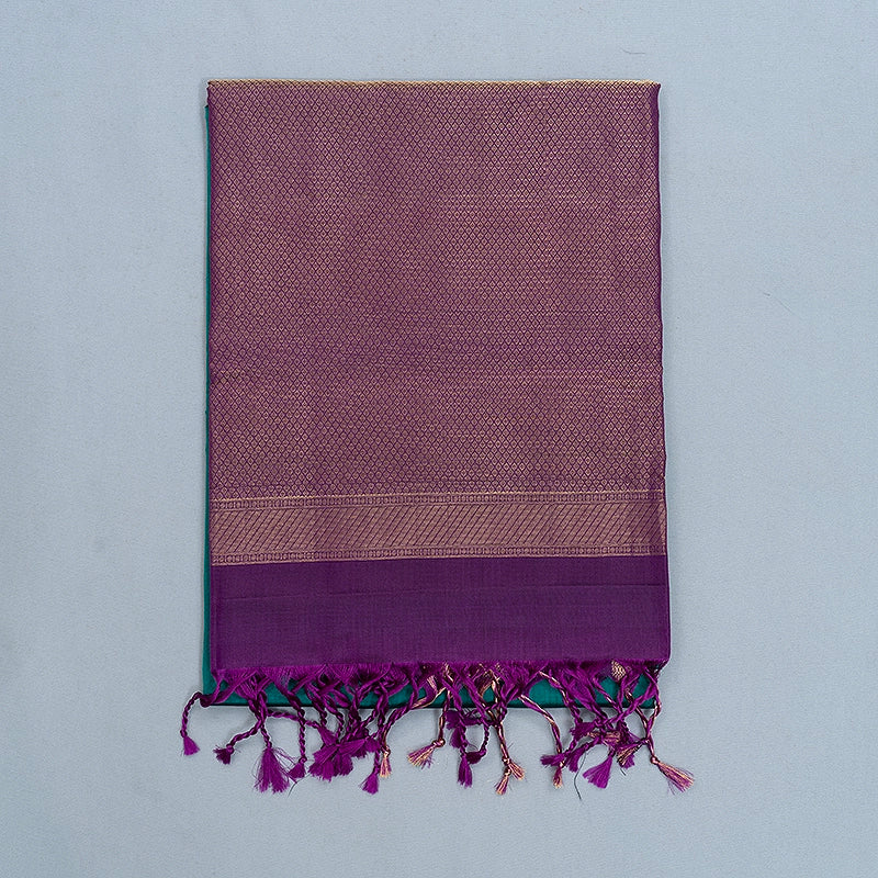 Hayagrivas Sea Green Handloom Soft Silk Saree KBF532G2-1