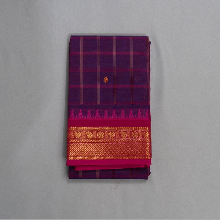 Hayagrivas Purple Handloom Chettinad Cotton Saree KSBE1H5-6
