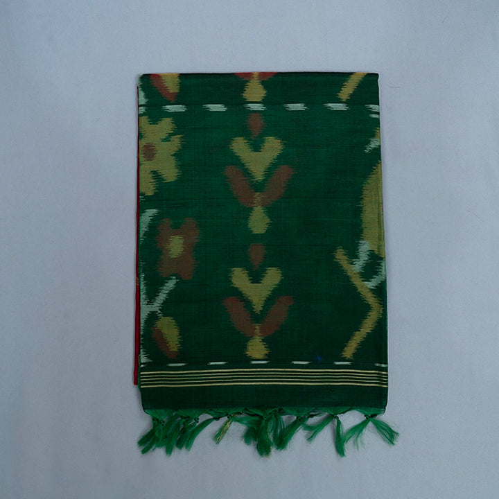 Hayagrivas Maroon Ikkat Kora Silk Cotton Saree KBE2274B1-1