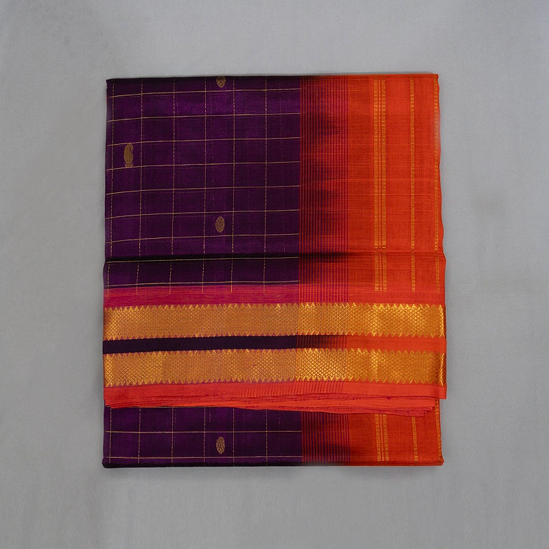 Hayagrivas Purple Pure Silk Cotton Saree SSCBF13D12-2