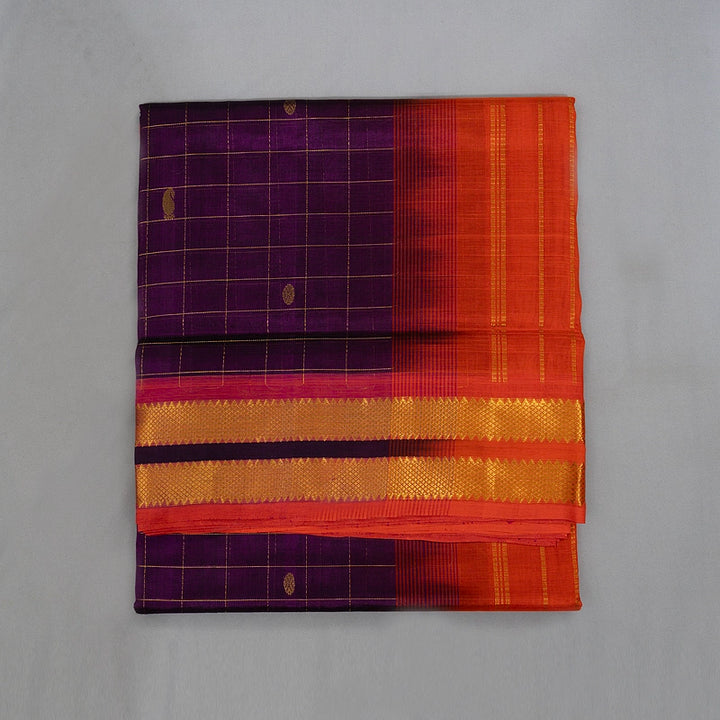 Hayagrivas Purple Pure Silk Cotton Saree SSCBF13D12-2