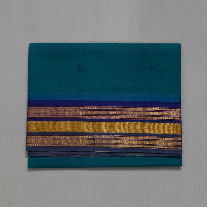 Hayagrivas Peacock Blue Handloom Chettinad Cotton Saree SSCBF63E5-8