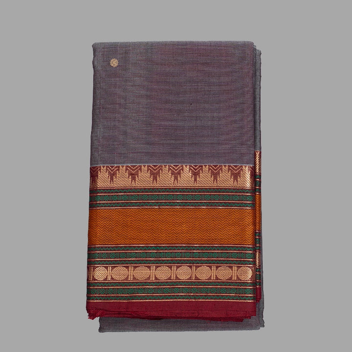 Hayagrivas Grey Handloom Kanchi Cotton Saree SSCBF66E5-2