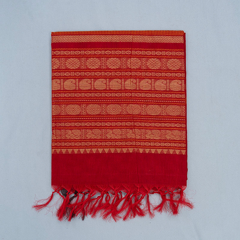 Hayagrivas Maroon Handloom Kanchi Cotton Saree SSCBF104F13-5
