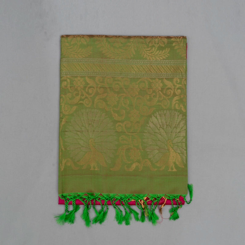 Hayagrivas Pink Pure Soft Silk Saree KBE1118I1-23