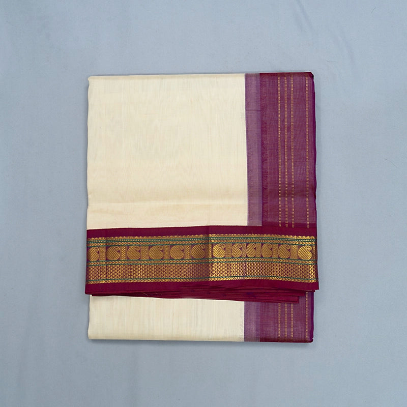 Hayagrivas Cream Pure Silk Cotton Saree SSCBF56E9-22
