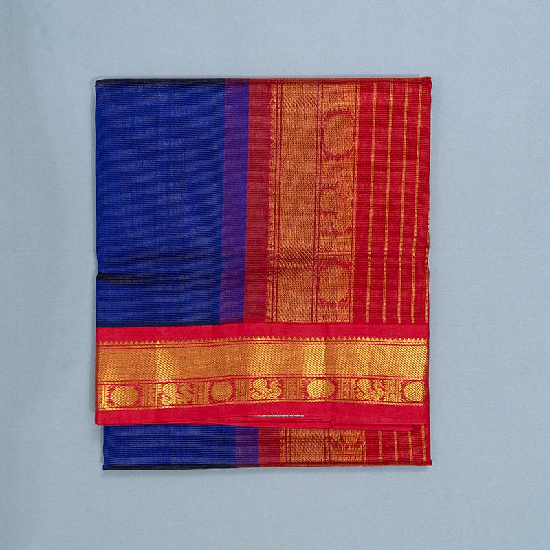 Hayagrivas Royal Blue Pure Silk Cotton Saree SSCBF35D1-41