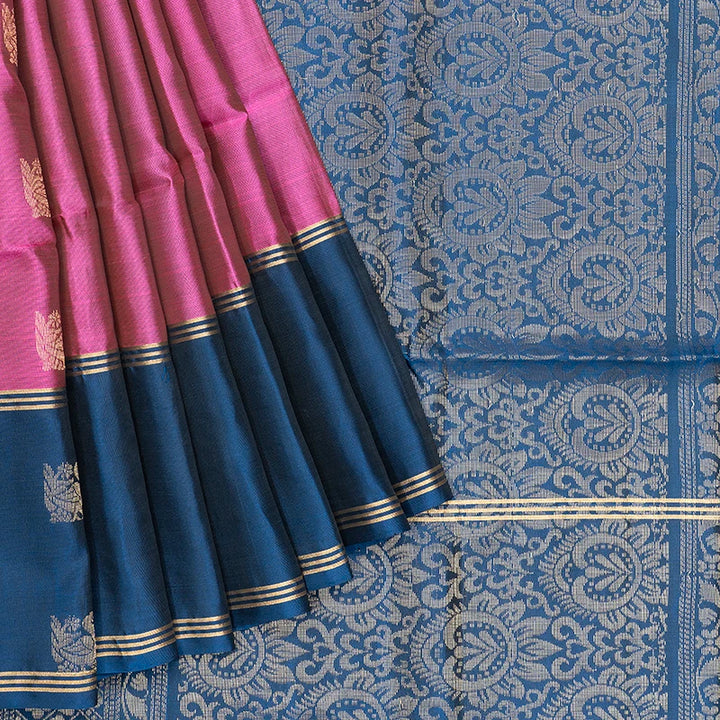 Hayagrivas Pink Handloom Soft Silk Saree KBF232E2-9