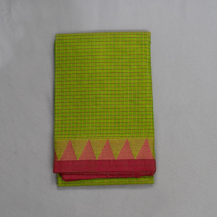 Hayagrivas Parrot Green Handloom Chettinad Cotton Saree KSBE2H6-2