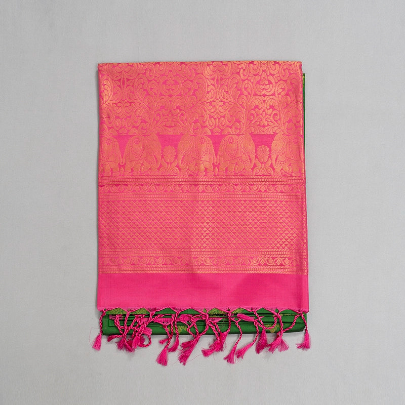 Hayagrivas Handloom Dark Green Soft Silk Saree KBE794H6-4