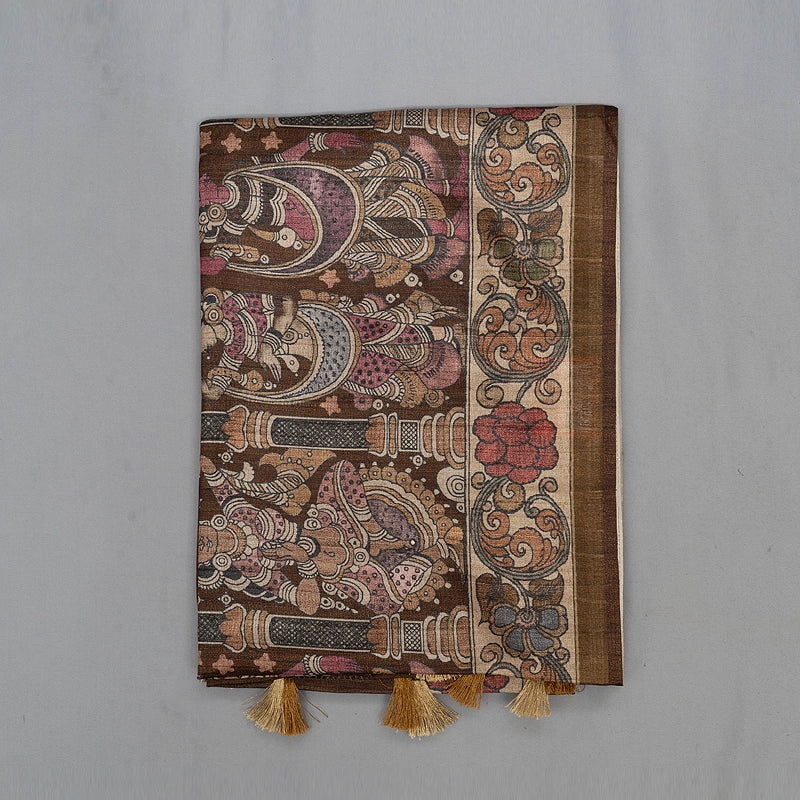 Hayagrivas Brown Fancy Cotton Saree KBE1917L1-30