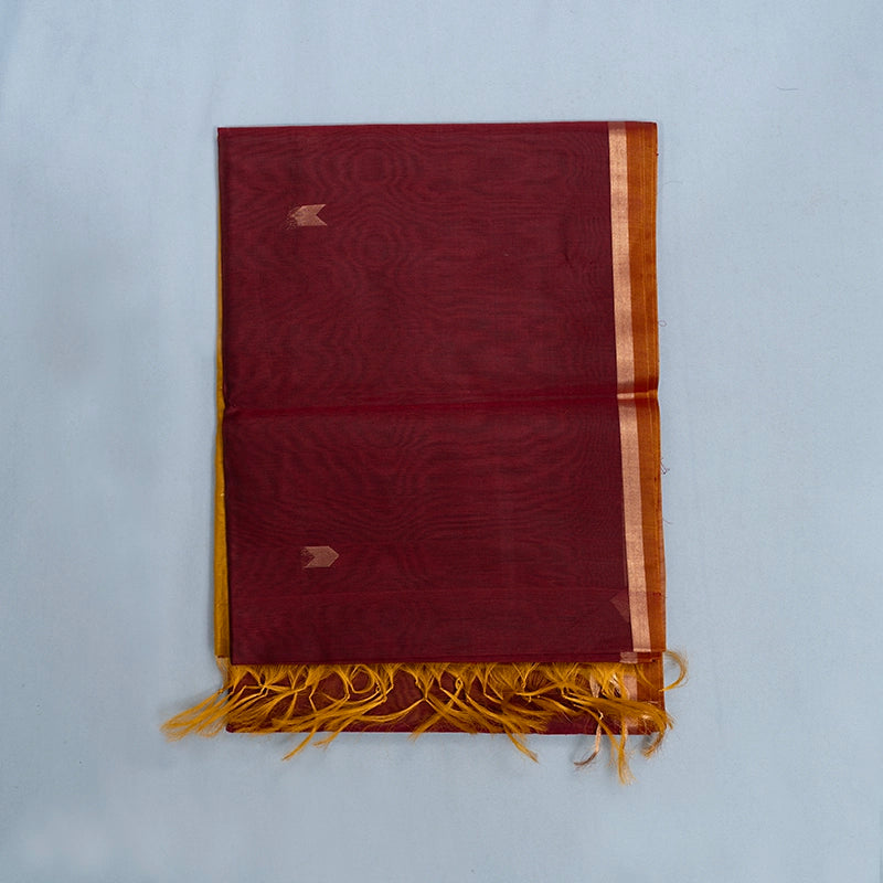 Hayagrivas Wine Maroon Kora Silk Cotton Saree KSBE92A9-2