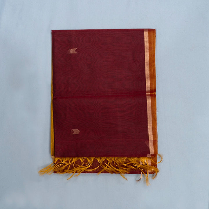 Hayagrivas Wine Maroon Kora Silk Cotton Saree KSBE92A9-2