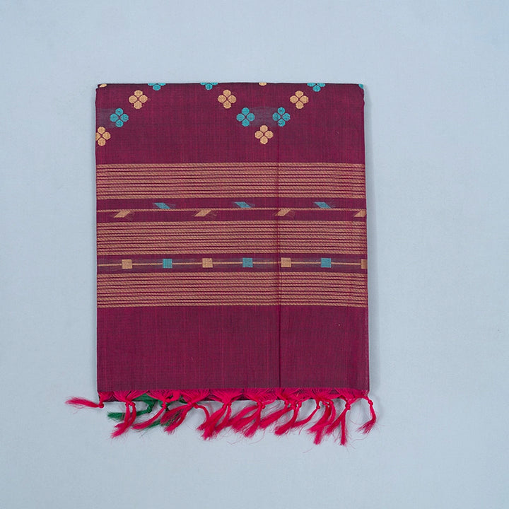 Hayagrivas Wine Purple Handloom Kanchi Cotton Saree SSCBF103F3-3