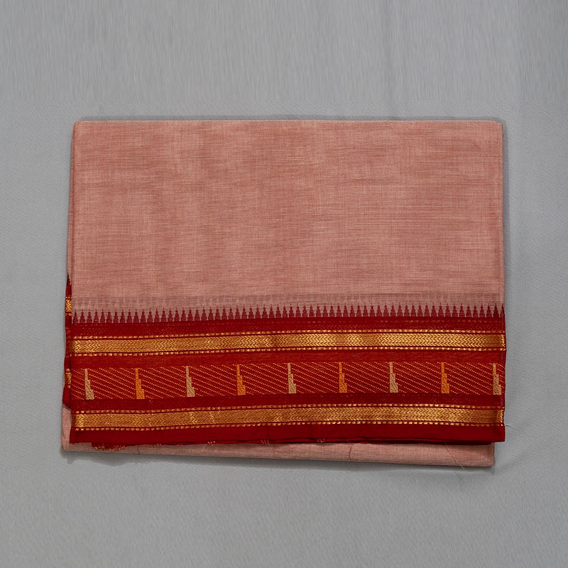 Hayagrivas Light Red Handloom Chettinad Cotton Saree KSBE86A1-14