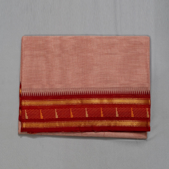 Hayagrivas Light Red Handloom Chettinad Cotton Saree KSBE86A1-14