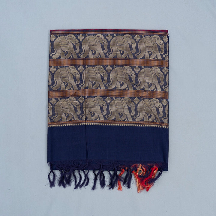 Hayagrivas Puplish-Blue Handloom Kanchi Cotton Saree KSBE90A2-3