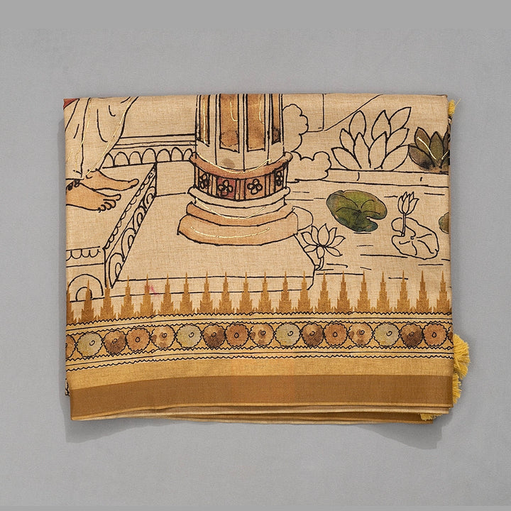 Hayagrivas Sandal Fancy Cotton Saree KBE1184I1-44