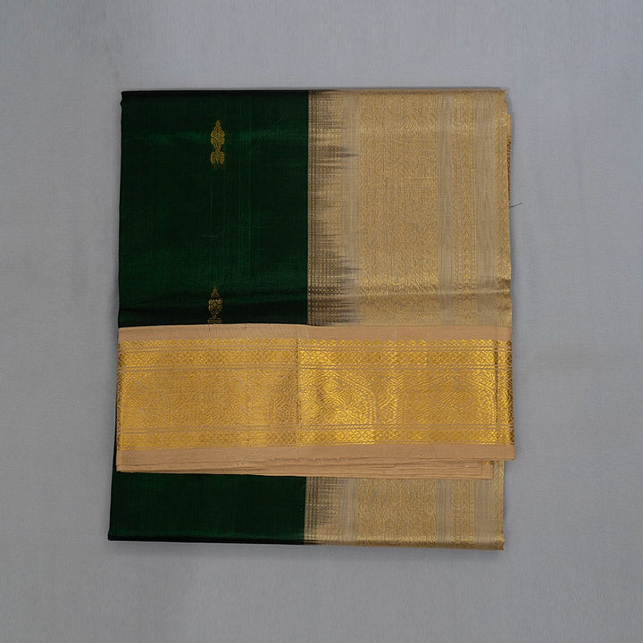 Hayagrivas Bottle Green Pure Silk Cotton Saree SSCBF34D5-13