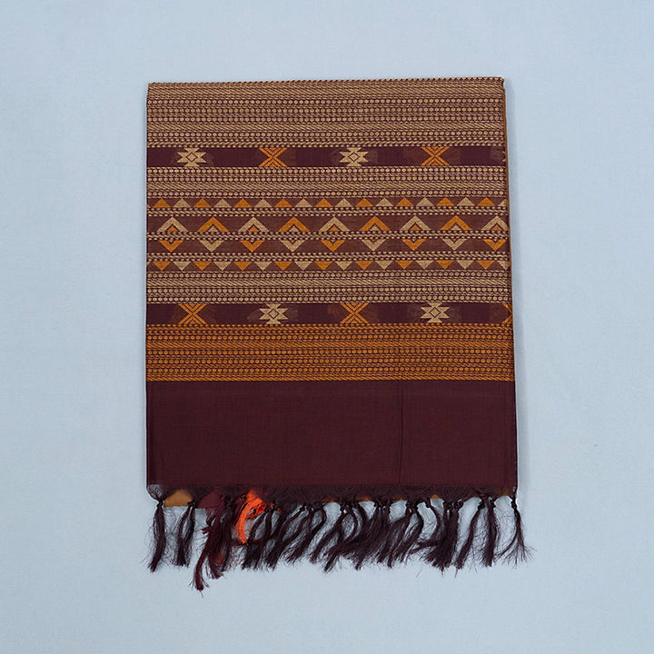 Hayagrivas Khaki Brown Handloom Kanchi Cotton Saree SSCBF103F16-1