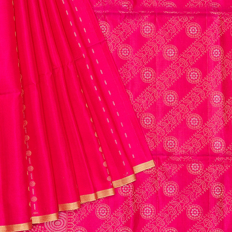 Hayagrivas Redish Pink Handloom Soft Silk Saree KSBE85A36-1
