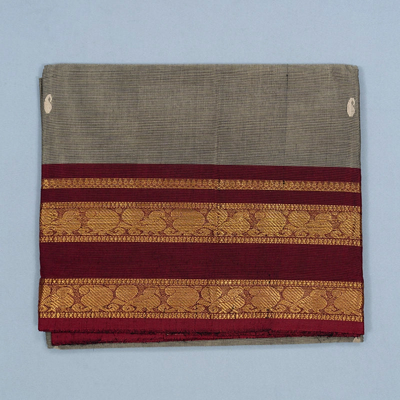 Hayagrivas Elephant Grey Handloom Chettinad Cotton Saree SSKBF86F1-29