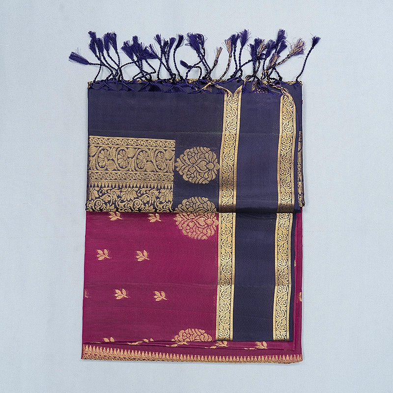 Hayagrivas Purple Handloom Soft Silk Saree KBF1076I1-9