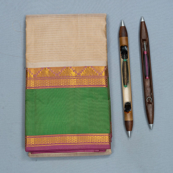 Hayagrivas Handloom Beige Kanjivaram Silk Saree KBF486F2-6