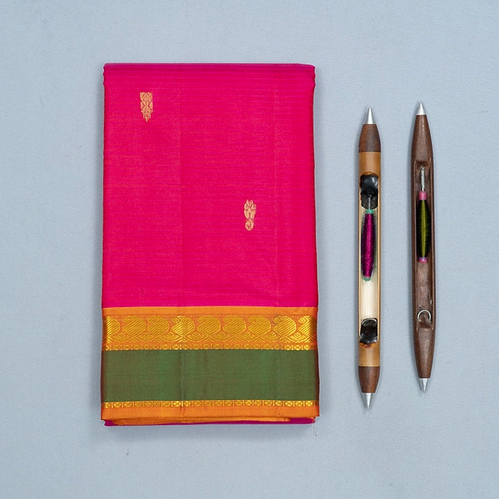 Hayagrivas Handloom Pink Kanjivaram Silk Saree KBF486F3-17