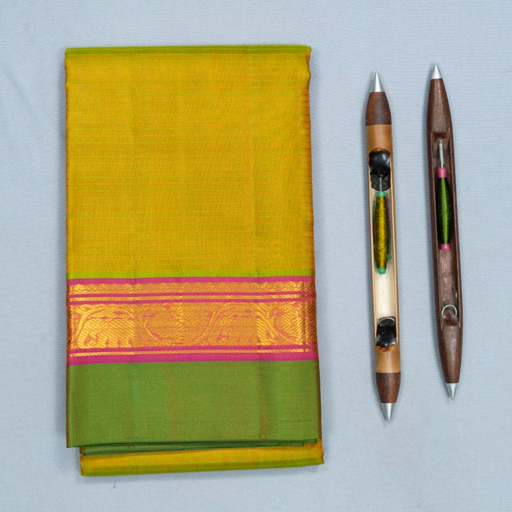 Hayagrivas Handloom Sampanga Green Kanjivaram Silk Saree KBF486F4-10