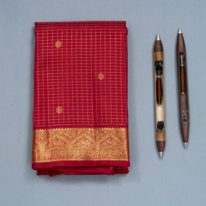 Hayagrivas Handloom Maroon Kanjivaram Silk Saree KBF496F6-1